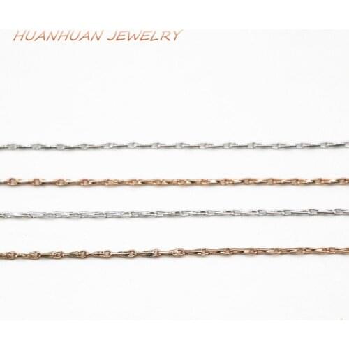 Fashion 1mm Copper Stainless Steel Choker Necklace Jewelry For Women Charms Statement Chains Necklaces Collar Gift 18inch B3381