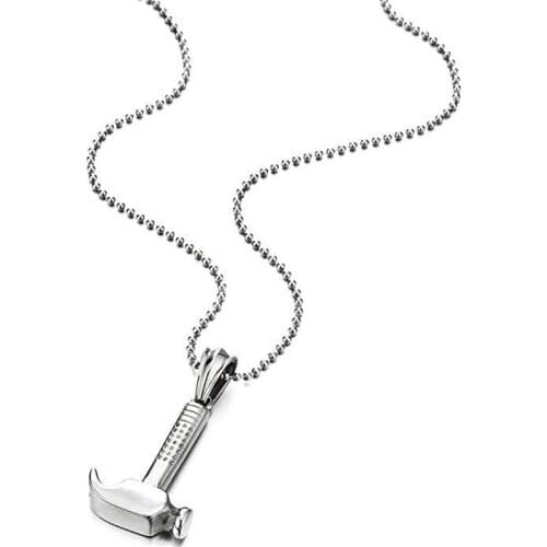 Claw Hammer Shape Pendant Necklace Men Women Jewelry Silver Color Necklace Women Hip Hop Necklace Gifts