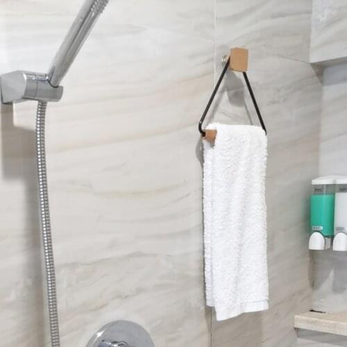 Wall Towel Rack,Wooden Tissue Holder,Black ,Golden Paper Towel Holder Boho Decor Bathroom Accessories Toilet Paper Holder