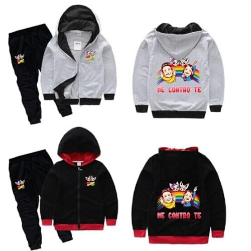 2020 New me contro te Toddler Girl Clothes Children Kids Clothes Girls Outfits Clothing Set Hooded Zipper jacket+ Trousers Pants