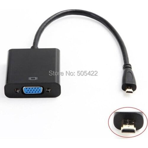 New Promotion Video Cables Micro HDMI to VGA Video Converter Adapter Cable For HDTV PC Monitor