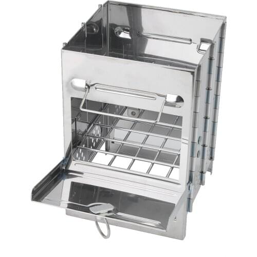 Portable Outdoor Lightweight Camping Wood Stove Folding Stainless Steel Wood Burning Burning Picnic Stove Square