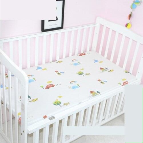 Baby Fitted Sheet For Newborns Cotton Soft Cartoons Crib Bed Sheet For Children Mattress Cover Protector Support Multiple Sizes