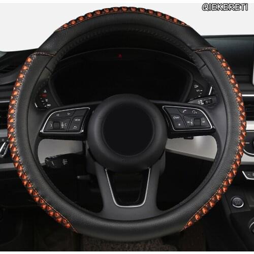 QIEKERETI Leather Car Steering Wheel Cover For Luxgen U7 U5 U6 M7 V7 S5 S6