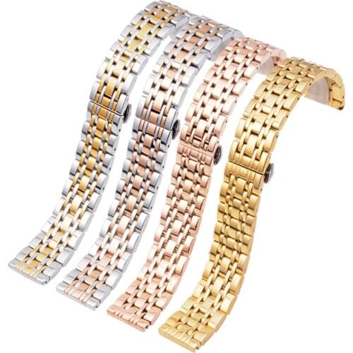 14mm 16mm 18mm 20mm 22mm Watch Bands Solid Stainless Steel Metal Business Replacement Bracelet Strap for AR Mens Womens Watch