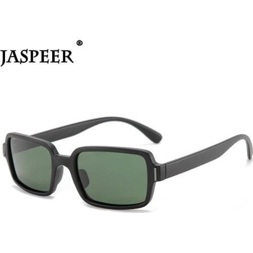 JASPEER Retro Rectangle Sunglasses for Men Vintage Driving Sun Glasses Men UV400 Shades Classical Male Goggle Fashion Eyewear