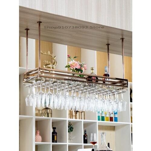 Wine glass rack upside down creative household hanging wine rack rack stainless steel multifunctional goblet rack European style
