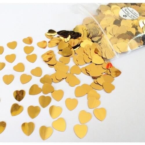 50g 10mm Gold Sparkle Heart Wedding engagement anniversary birthday Table scatter Decoration Confetti