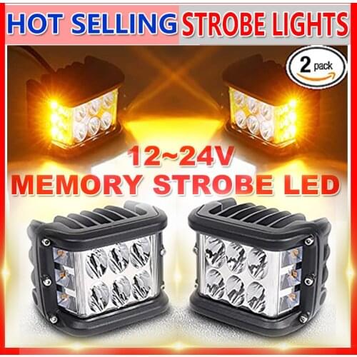 Side Shooter LED Pod Light 4 Inch Off-road Double Side Yellow LED Spotlight Work Light Car SUV Truck Driving Fog Light