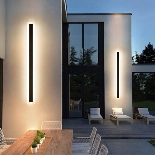 Outdoor wall lamp waterproof villa garden wall washer led strip light minimalist line light room peripheral wall ray light