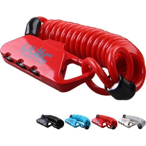 ULAC Mini Bike Lock 1200mm Fold Backpack Cycling Helmet Bicycle Cable Lock 3 Digit Combination Anti-theft Bike Bicycle Lock 2020