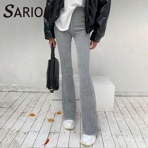 High Waist Corduroy Bell Bottom Pants For Teenage Girls Y2K Grunge Aesthetic Elastic Flare Joggers Women Pantaloni Tuta Donna