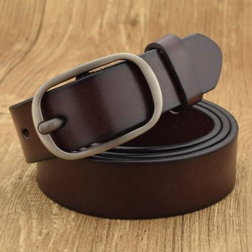 Pin Buckle Vintage Men Belt Mens Leather Fashion Belt Brown Cowhide Belt Men High Quality Cintos Masculinos