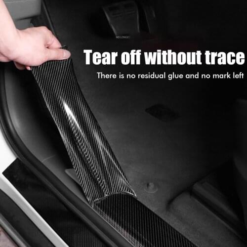 Car Door Sill Protector Bumper Protector Carbon Fiber Car Wrap Film 5D Gloss Automotive Wrap Film Anti-Collision Self-Adhesive