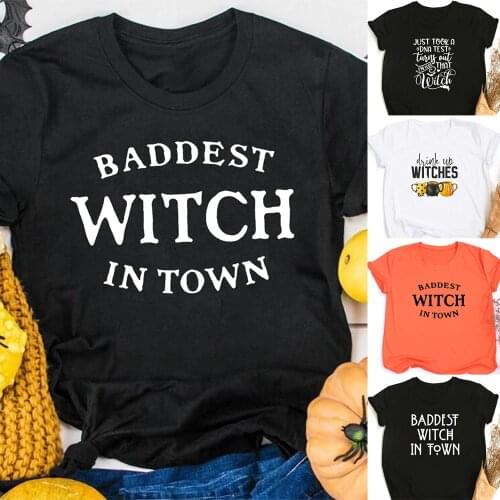 I Just Took DNA Test Baddest Witch Halloween Women T Shirts Goth Aesthetic Graphic Tees Female Streetwear T-shirt Ropa De Mujer