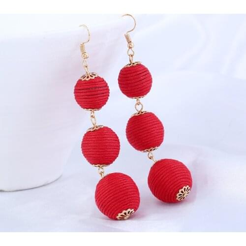 Fashion Balls Pom Pom Pendant Drop Earrings for Women Elegant Long Earring Party Jewelry boucle d'oreille Statement Earrings