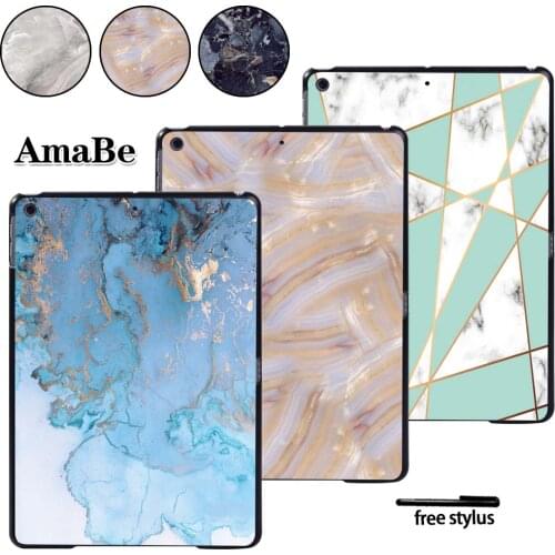 Hard For Apple IPad 2019 7th Gen 10.2 Inch A2200 A2123 Tablet PC Plastic Marble Pattern Drop resistance Stand Case Cover