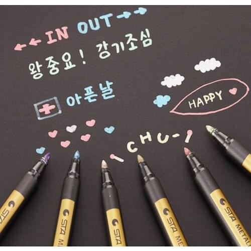 10 Colors Metallic Markers Paints Pens Art Permanent Writing Markers for Paper Stone Glass Wall