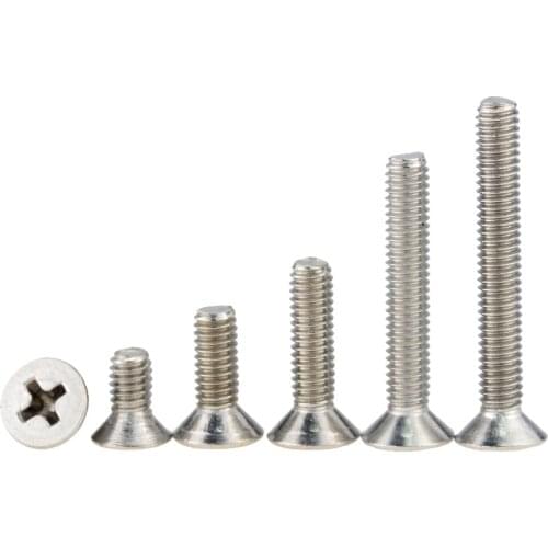 100PCS M1.2*3 4 5 6 8 10 304 Stainless Steel Cross Phillips Flat Countersunk Head Screw Bolt M1.2x3 M1.2x5 M1.2x8 M1.2x10