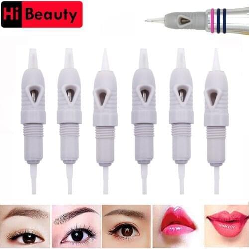 30/50/100pcs Sterilized 8mm Screw Gray Tattoo Cartridges Tatto Needles For Lips Eyebrow Eyeliner Permanent Makeup Microblading