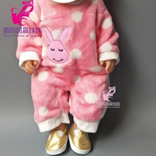 43cm baby doll Cute Pink Rabbit animal clothes set for 18 inch dolls Rompers suit