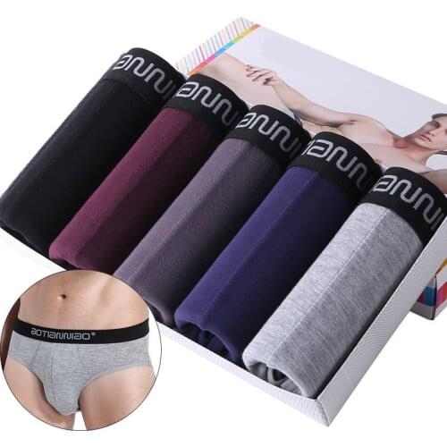 5pcs Male underwear Brief Shorts Mens sexy Brief U-Shaped Briefs Underwear Soft Underpants Knickers briefs Convex Pouch