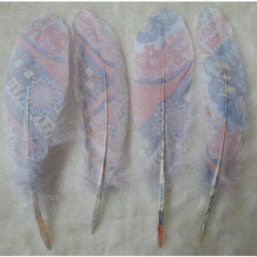 50Pcs/lot!Printed Goose Satinettes Feathers,Craft Goose Feathers, Perfect for Earrings,Bridal Table Decor&Millinery