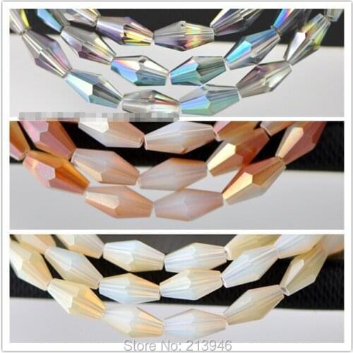 6*12MM 135Pcs/Pack Mix 3 Colors rhombus Shape Colorful Crystal Glass Strand Jewelry Beads