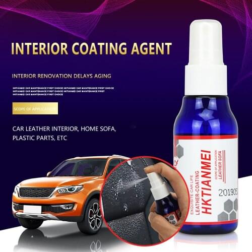 60ml Plastic Parts Retreading Agent Wax Instrument Panel Auto Interior Auto Plastic Renovated Coating Car Light Cleaner