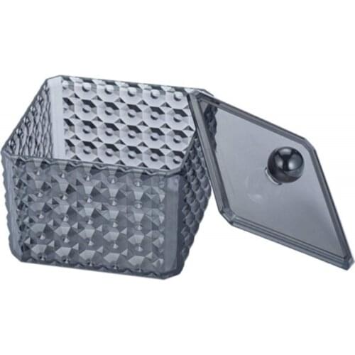 Acrylic Cotton Swab Canister Jar Cotton Balls Dispenser with Lid, Bathroom Vanity Countertop Storage Organizer