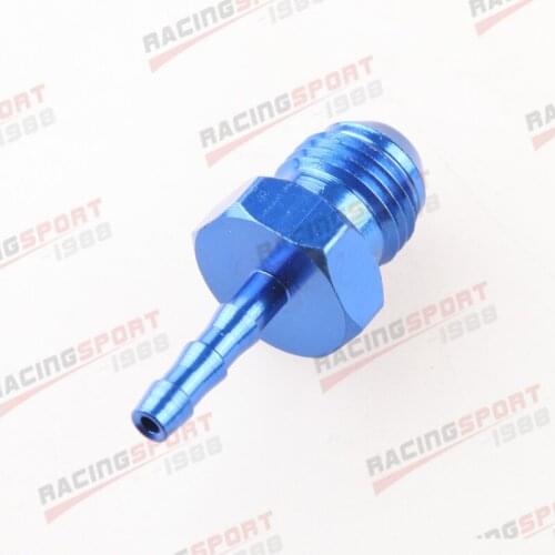 -6AN 6AN AN6 To 4mm Hose Barb Straight Fitting Fuel Line Blue