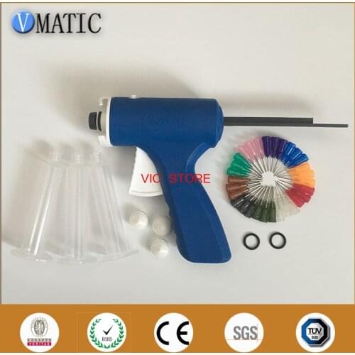 Free Shipping Blue Color Quality 10 cc/ml Industrial Glue Caulking Syringe Gun With Syringe & Needles