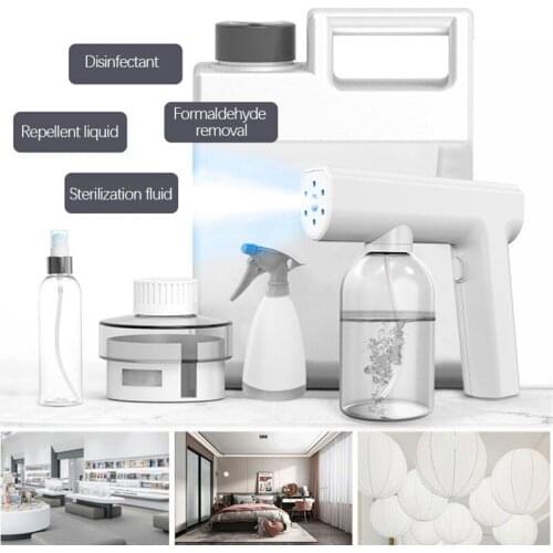 300ml Spray Disinfection Gun Blue Light Wireless Steam Atomizer Fogger Machine Watering Sprayer Steam Guns Garden Accessories