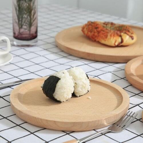 Wooden Round Pastry Tray Dessert Plate Dishes Coasters Holder Coffee Cup Mat Placemat Kitchen Dining Portable bag insulation pad