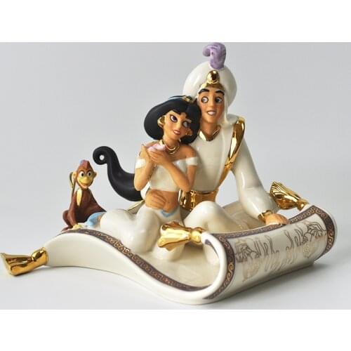 Disney One Thousand and One Nights Aladdin Jasmine Princess Jasmine Monkey Magic Carpet Ceramic Decoration Lovers gift AG 2181