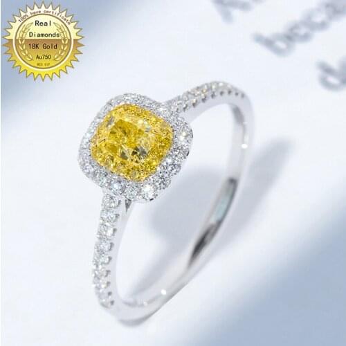 18k white gold Natural Real 0.6ct diamond ring Jewellery Engagement ring &Wedding ring have certificate H-M03