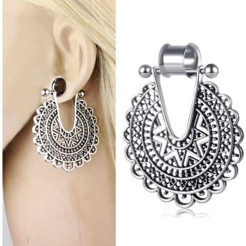 JUNLOWPY Stainless Steel Ear Gauges Flesh Tunnels Double Flared Ear Stretchering Dangle Plugs Body Piercing Jewelry 80pcs 4-16mm