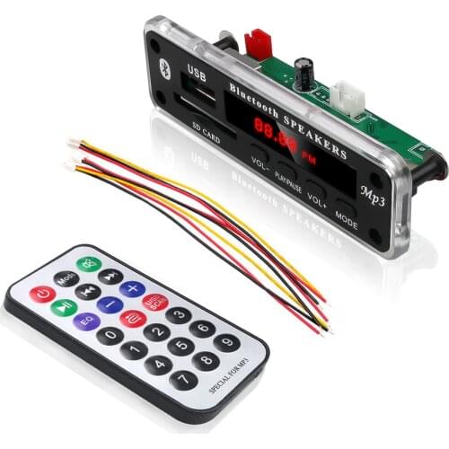 Kebidu SD Card USB Color Screen MP3 Decoder Board 5V/12V Bluetooth Car Decoder Board support Audio Accessoric