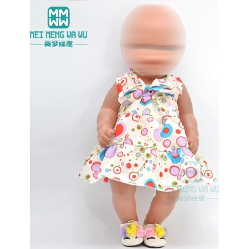 Doll Clothes Bow dress, rainbow sequin skirt dress for 43 cm toy new born doll baby 18 Inch American doll