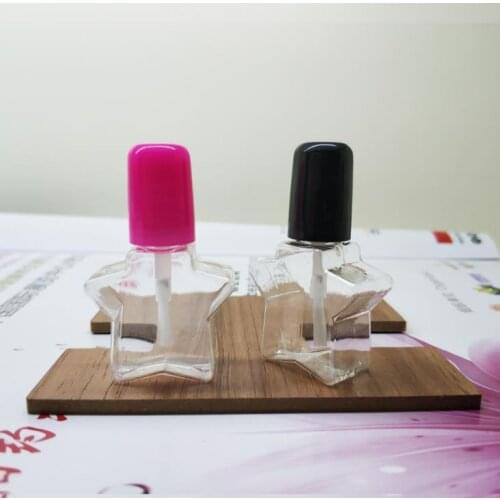 Mini Cute Clear Plastic Empty Star Shape Nail Polish Bottle With Cap Brush Plastic Nail Bottle For Children SN475