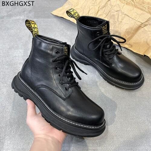 Martin Boots for Men Male Luxury Brand Shoes Men Platform Boots for Man 2021 Motorcycle Boots Men Shoes Leather Chaussure Homme