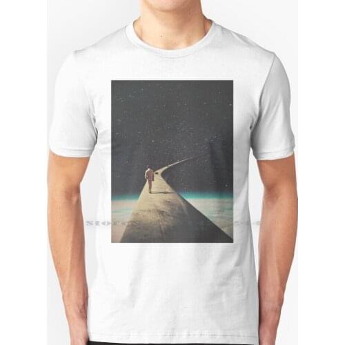 We Chose This Road My Dear T Shirt 100% Pure Cotton Vintage Collage Space Universe Retrofuture Surreal Walking Frank Moth Pop