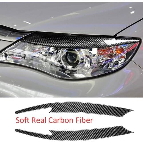 Soft Carbon Fiber Headlight Eyebrow Trim For Subaru Impreza WRX STi X 10th GRB 2008-2011
