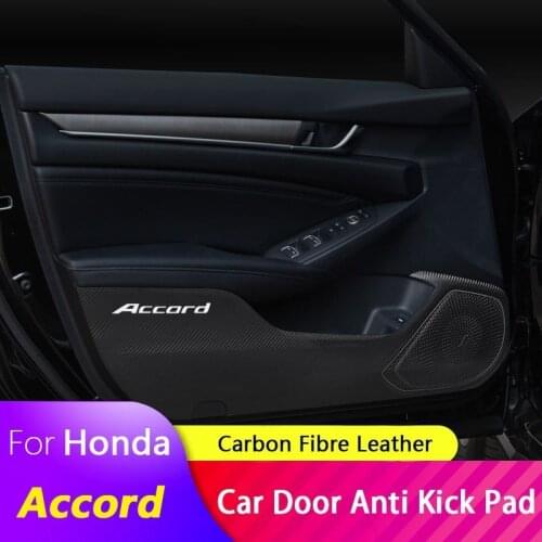 Car Door Stickers Anti Kick Pad for Honda Accord Anti Scratch Car Door Sill Protector Decal Carbon Fibre Leather Car Accessories