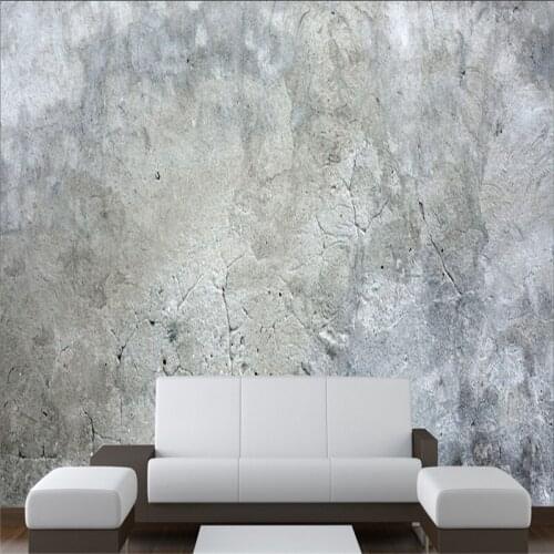 Custom Size To Meet Various Needs Retro Gray Cement Wall Mural Wallpaper for Living Room Studio Industrial Decor Wall Paper 3D