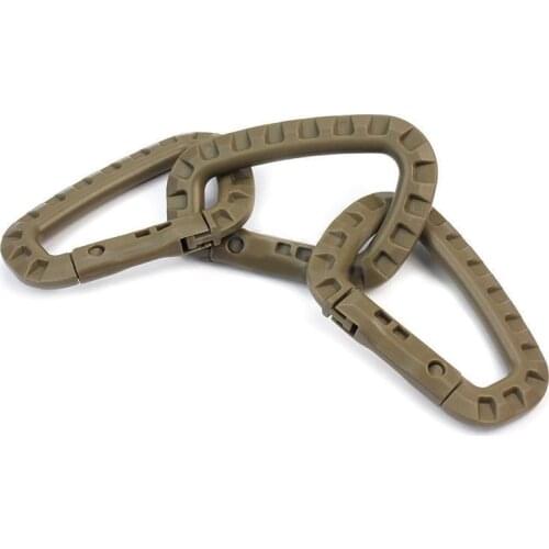 10 Pcs/pack New Outdoor Plastic D-Ring Key Chain Clip Hook Camping Buckle Snap Climbing Carabiner Buckle