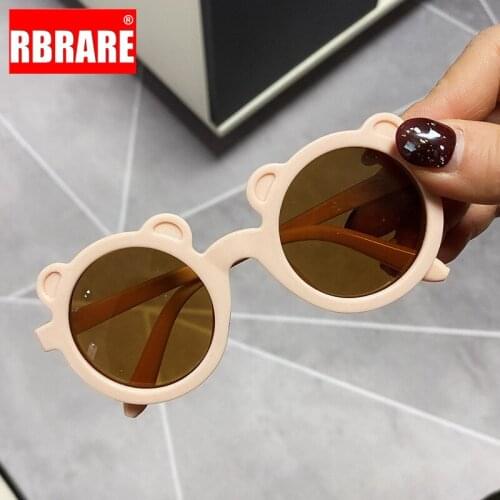 RBRARE New Round Frame Sunglasses Cute Bear Children Sunglasses Simple Style Kids Selfie Glasses Photograph Sunglasses Boys