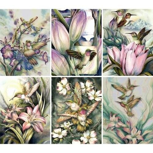 Retro Bird Flowers Landscape Diamond Painting Cross Stitch 5D Diy Full Diamond Embroidered Mosaic Artist Home Decoration