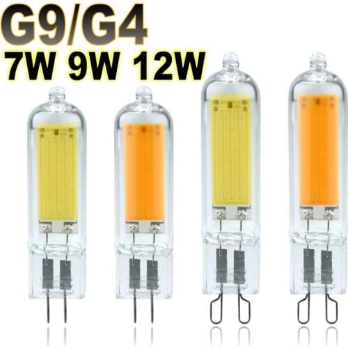 Glass G9 G4 LED Mini Spotlight COB LED Bulb 7W 9W 12W 15W 220V 240V Chandelier Light Replace 30W 40W 50W Halogen Lamp Bombillas