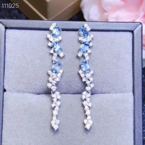 CoLife Jewelry Dazzling Topaz Drop Earrings for Party 3*5mm Natural Topaz Silver Earring 925 Silver Topaz Jewelry Gift for Woman